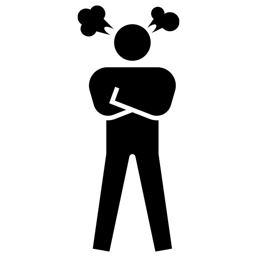 怒っている人のピクトグラム、アイコン、イラストの無料（フリー）素材（SVG/JPG/PNG）