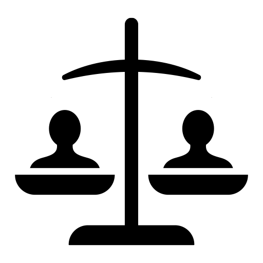 人と人の天秤のピクトグラム、アイコン、イラストの無料（フリー）素材（SVG/JPG/PNG）