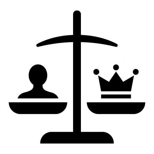 人と権威の天秤のピクトグラム、アイコン、イラストの無料（フリー）素材（SVG/JPG/PNG）