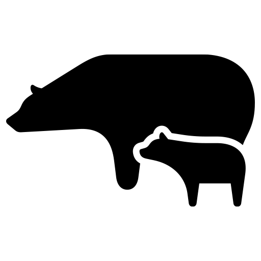 熊の親子のピクトグラム、アイコン、イラストの無料（フリー）素材（SVG/JPG/PNG）