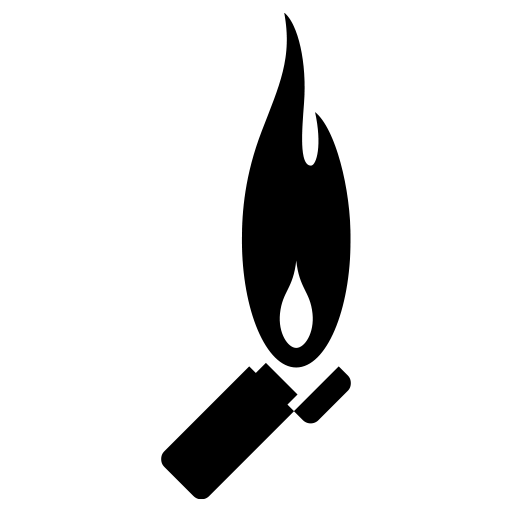 大きな炎のライターのピクトグラム、アイコン、イラストの無料（フリー）素材（SVG/JPG/PNG）