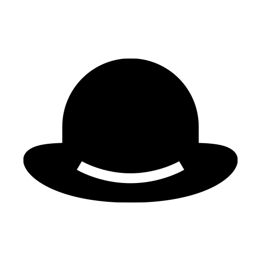 ボーラーハットのピクトグラム、アイコン、イラストの無料（フリー）素材（SVG/JPG/PNG）