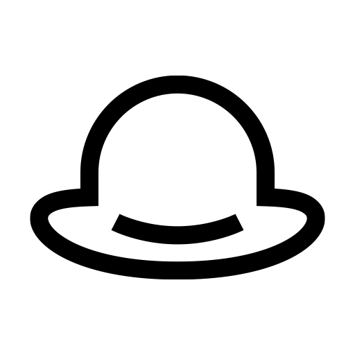 ボーラーハットのピクトグラム、アイコン、イラストの無料（フリー）素材（SVG/JPG/PNG）