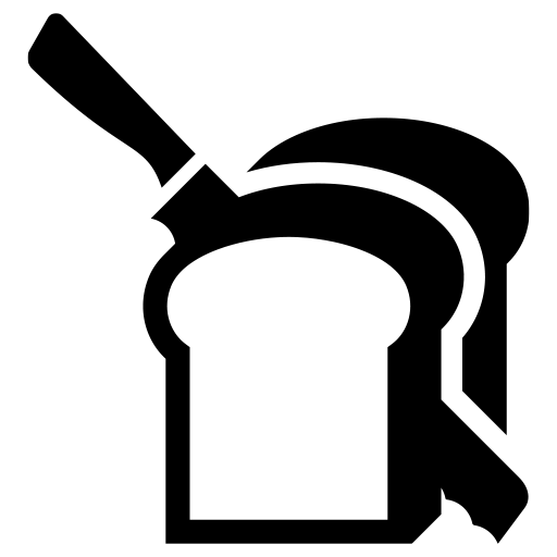 パンとパン切り包丁のピクトグラム、アイコン、イラストの無料（フリー）素材（SVG/JPG/PNG）