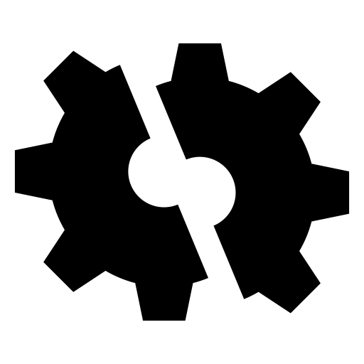 壊れた歯車のピクトグラム、アイコン、イラストの無料（フリー）素材（SVG/JPG/PNG）