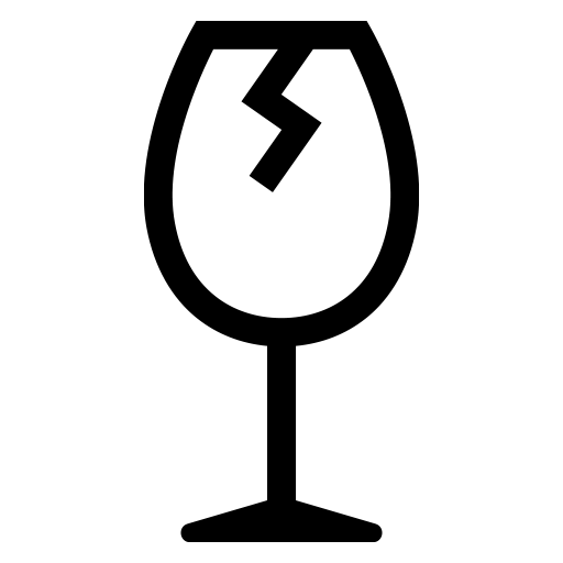 割れたワイングラスのピクトグラム、アイコン、イラストの無料（フリー）素材（SVG/JPG/PNG）