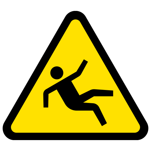 転倒注意のピクトグラム、アイコン、イラストの無料（フリー）素材（SVG/JPG/PNG）