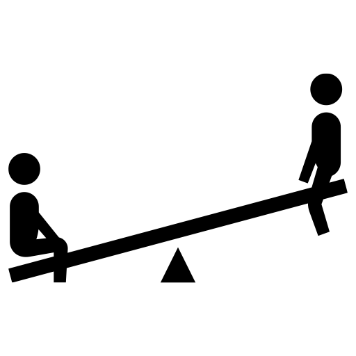 シーソーをしている子供のピクトグラム、アイコン、イラストの無料（フリー）素材（SVG/JPG/PNG）