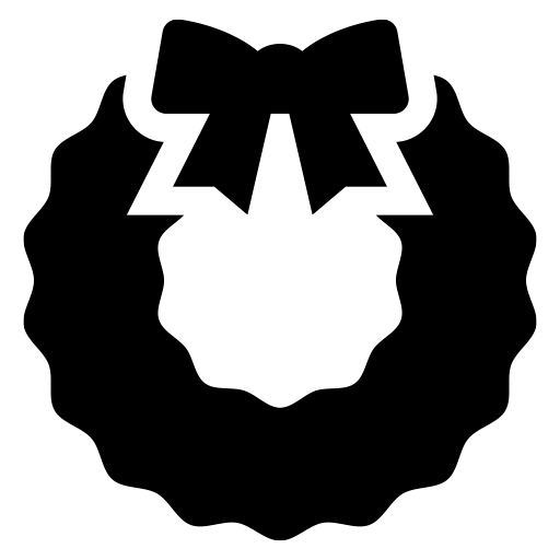 クリスマスリースのピクトグラム、アイコン、イラストの無料（フリー）素材（SVG/JPG/PNG）