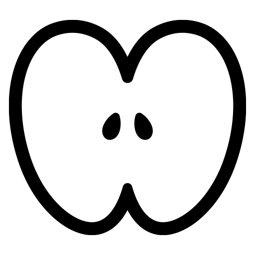 りんごの断面のピクトグラム、アイコン、イラストの無料（フリー）素材（SVG/JPG/PNG）