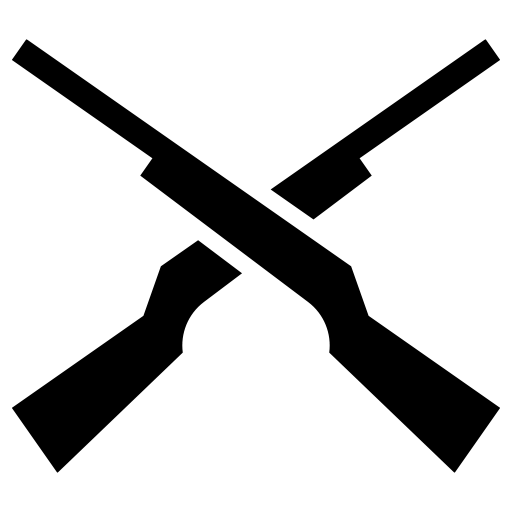 交差したライフルのピクトグラム、アイコン、イラストの無料（フリー）素材（SVG/JPG/PNG）