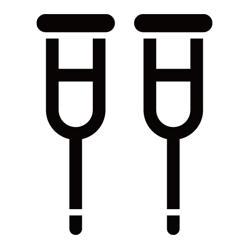 松葉杖のピクトグラム、アイコン、イラストの無料（フリー）素材（SVG/JPG/PNG）
