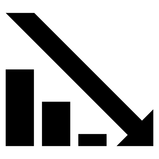 下降グラフのピクトグラム、アイコン、イラストの無料（フリー）素材（SVG/JPG/PNG）