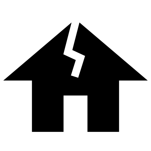 老朽化した家のピクトグラム、アイコン、イラストの無料（フリー）素材（SVG/JPG/PNG）