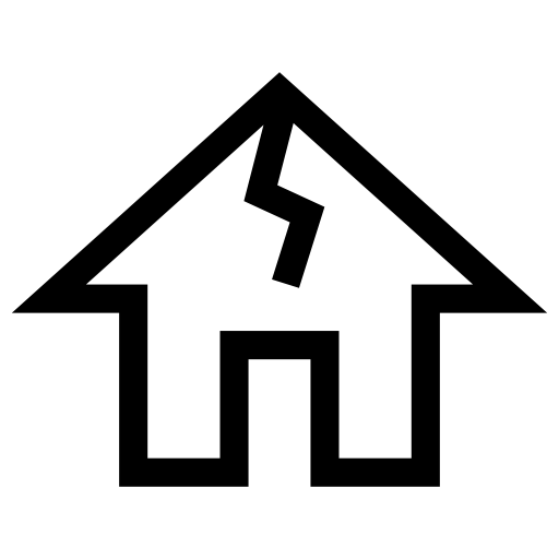 老朽化した家のピクトグラム、アイコン、イラストの無料（フリー）素材（SVG/JPG/PNG）