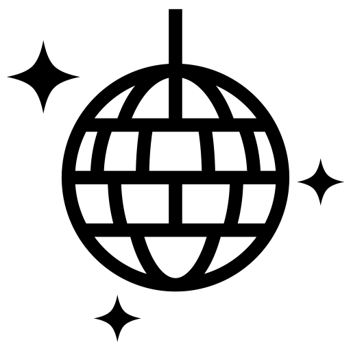 ミラーボールのピクトグラム、アイコン、イラストの無料（フリー）素材（SVG/JPG/PNG）