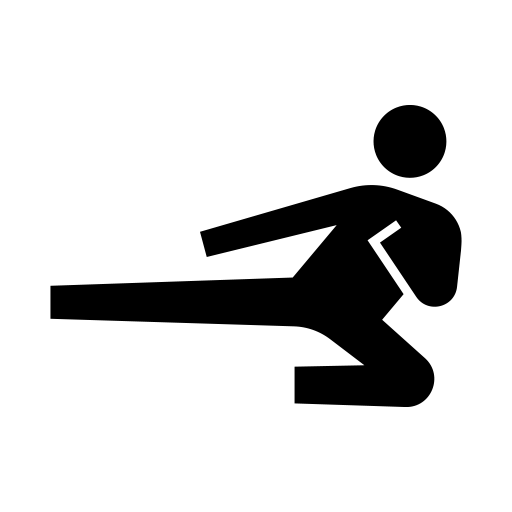 飛び蹴りのピクトグラム、アイコン、イラストの無料（フリー）素材（SVG/JPG/PNG）