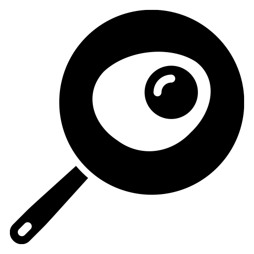 フライパンと目玉焼きのピクトグラム、アイコン、イラストの無料（フリー）素材（SVG/JPG/PNG）