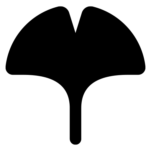 イチョウの葉のピクトグラム、アイコン、イラストの無料（フリー）素材（SVG/JPG/PNG）