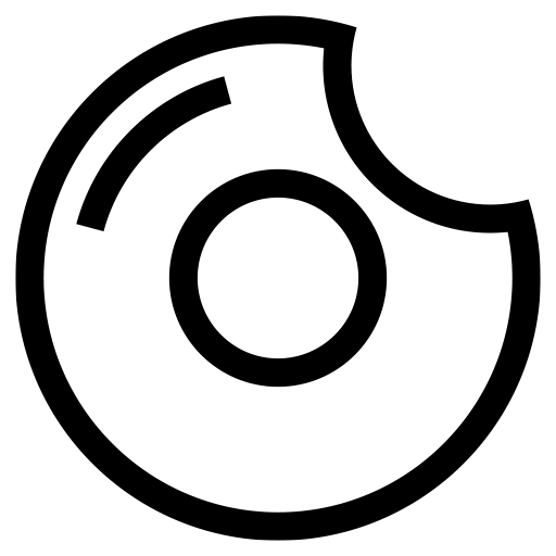 食べかけのドーナツのピクトグラム、アイコン、イラストの無料（フリー）素材（SVG/JPG/PNG）