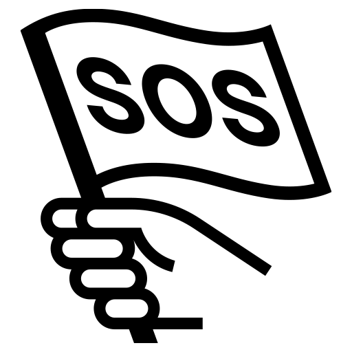 SOSフラッグを持っている手のピクトグラム、アイコン、イラストの無料（フリー）素材（SVG/JPG/PNG）