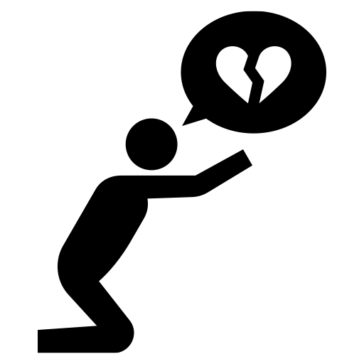 失恋した人のピクトグラム、アイコン、イラストの無料（フリー）素材（SVG/JPG/PNG）