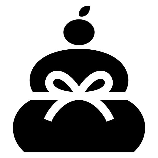 鏡餅のピクトグラム、アイコン、イラストの無料（フリー）素材（SVG/JPG/PNG）