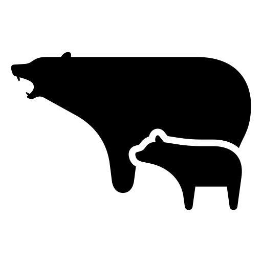 子を守る母熊のピクトグラム、アイコン、イラストの無料（フリー）素材（SVG/JPG/PNG）