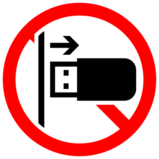 USBの取り外し禁止のピクトグラム、アイコン、イラストの無料（フリー）素材（SVG/JPG/PNG）