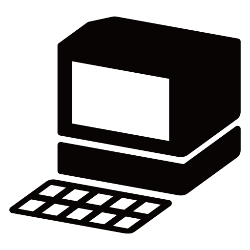 旧型パソコンのピクトグラム、アイコン、イラストの無料（フリー）素材（SVG/JPG/PNG）