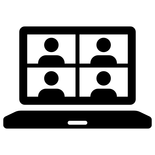 オンラインミーティングのピクトグラム、アイコン、イラストの無料（フリー）素材（SVG/JPG/PNG）