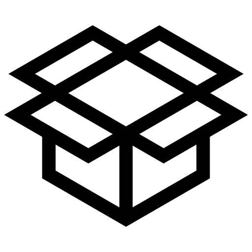 開いた箱のピクトグラム、アイコン、イラストの無料（フリー）素材（SVG/JPG/PNG）