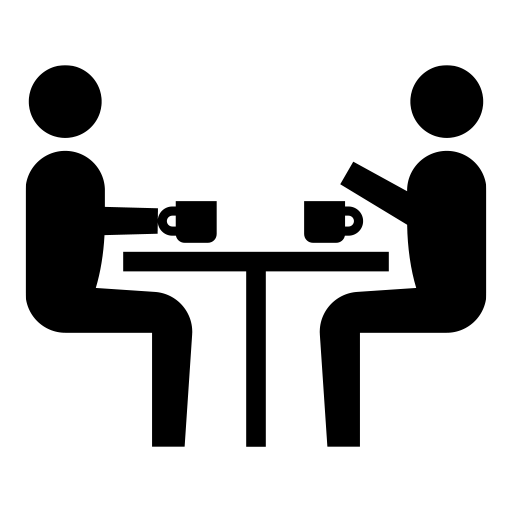 カフェで会話をしている人のピクトグラム、アイコン、イラストの無料（フリー）素材（SVG/JPG/PNG）