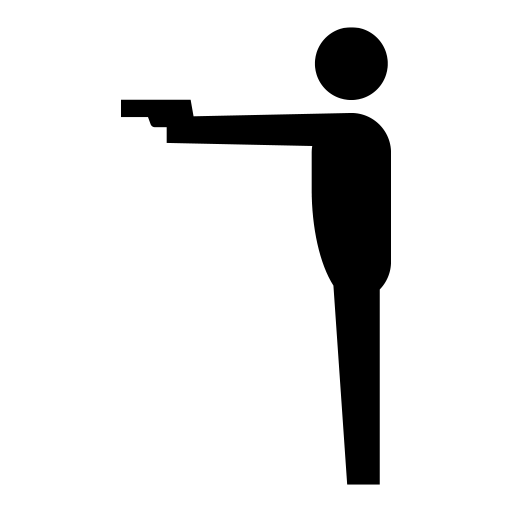 銃を構える人のピクトグラム、アイコン、イラストの無料（フリー）素材（SVG/JPG/PNG）