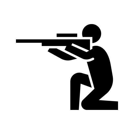ライフルを構える人のピクトグラム、アイコン、イラストの無料（フリー）素材（SVG/JPG/PNG）