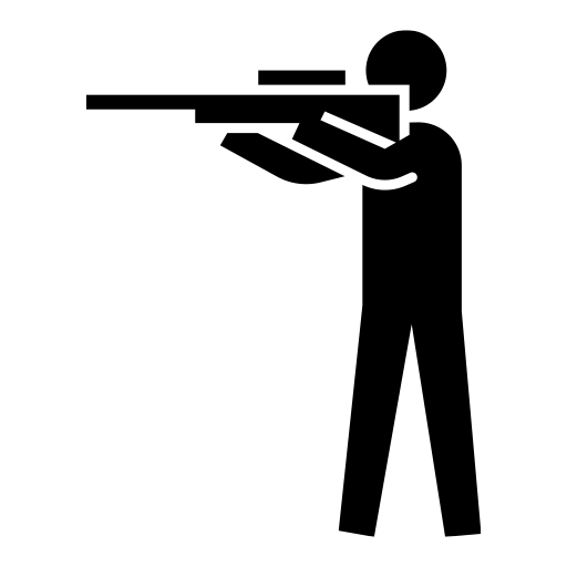 ライフルを構える人のピクトグラム、アイコン、イラストの無料（フリー）素材（SVG/JPG/PNG）