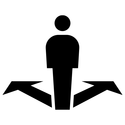 岐路に立っている人のピクトグラム、アイコン、イラストの無料（フリー）素材（SVG/JPG/PNG）