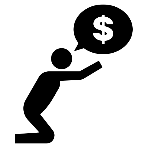 お金を乞う人のピクトグラム、アイコン、イラストの無料（フリー）素材（SVG/JPG/PNG）