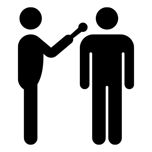 インタビューを受けている人のピクトグラム、アイコン、イラストの無料（フリー）素材（SVG/JPG/PNG）