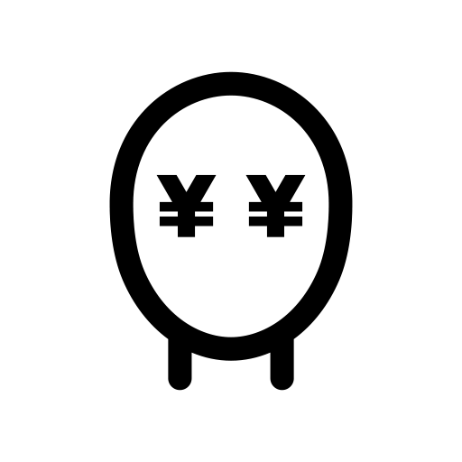 金に目がくらんだ人のピクトグラム、アイコン、イラストの無料（フリー）素材（SVG/JPG/PNG）