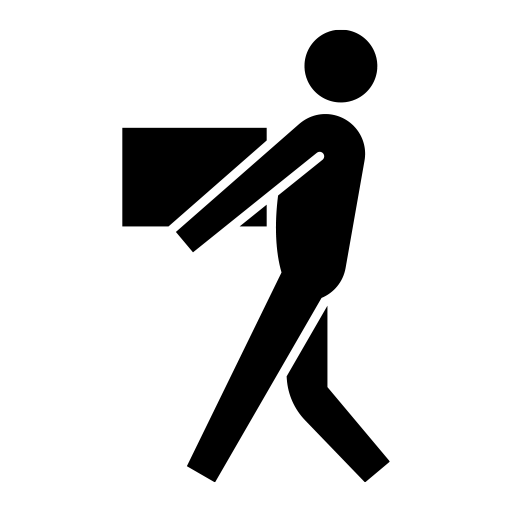 重い荷物を持って歩いている人のピクトグラム、アイコン、イラストの無料（フリー）素材（SVG/JPG/PNG）