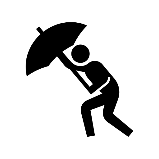 雨風にさらされている人のピクトグラム、アイコン、イラストの無料（フリー）素材（SVG/JPG/PNG）