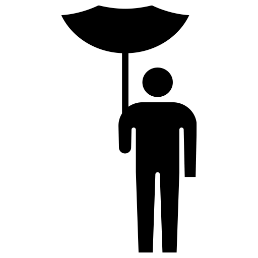 壊れた傘をさしている人のピクトグラム、アイコン、イラストの無料（フリー）素材（SVG/JPG/PNG）