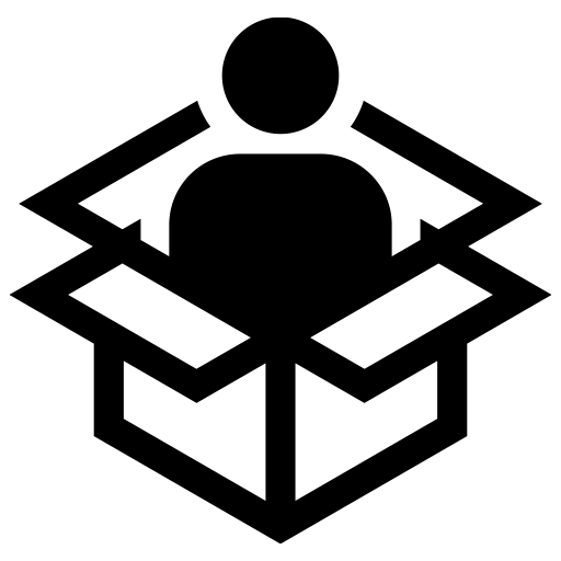 箱の中にいる人のピクトグラム、アイコン、イラストの無料（フリー）素材（SVG/JPG/PNG）