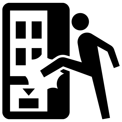 自動販売機を蹴っている人のピクトグラム、アイコン、イラストの無料（フリー）素材（SVG/JPG/PNG）