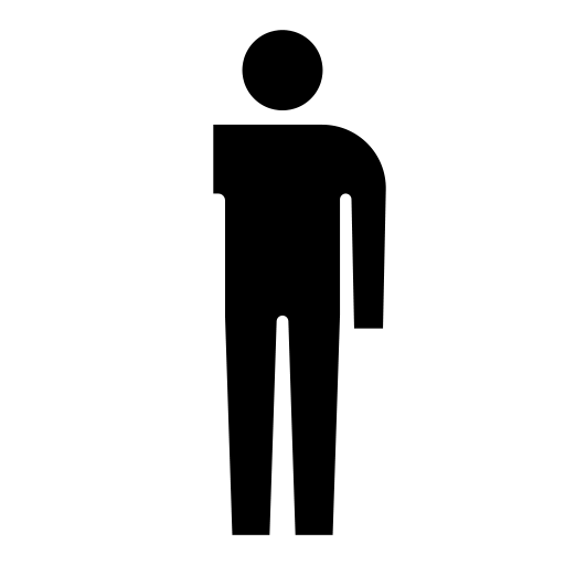 片腕を欠損した人のピクトグラム、アイコン、イラストの無料（フリー）素材（SVG/JPG/PNG）