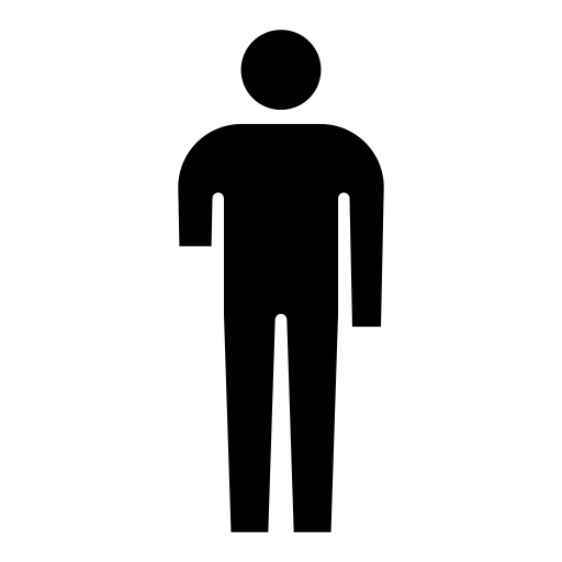 片腕の前腕を欠損した人のピクトグラム、アイコン、イラストの無料（フリー）素材（SVG/JPG/PNG）