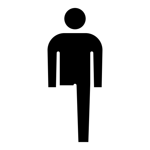 片脚を欠損した人のピクトグラム、アイコン、イラストの無料（フリー）素材（SVG/JPG/PNG）