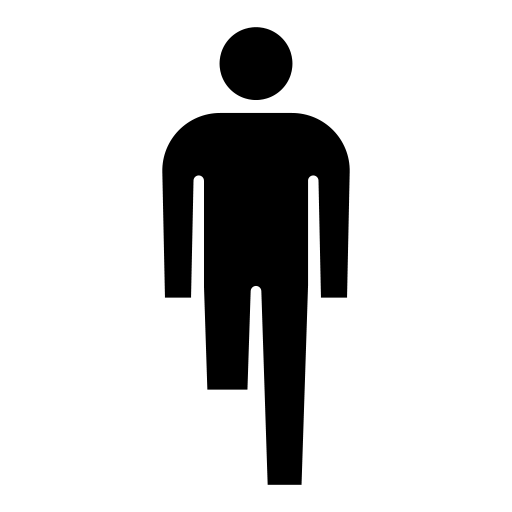 片脚の下腿を欠損した人のピクトグラム、アイコン、イラストの無料（フリー）素材（SVG/JPG/PNG）