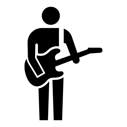 ギターを弾いている人のピクトグラム、アイコン、イラストの無料（フリー）素材（SVG/JPG/PNG）